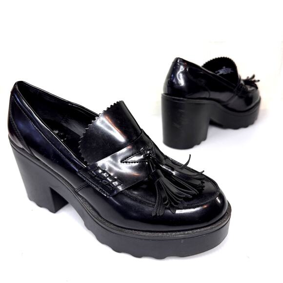 MOSSIMO Reagan Platform‎ Loafers Women's 10 Chunky Academia Whimsigoth Y2K Goth - Picture 1 of 14